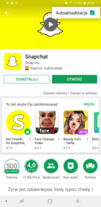 Snapchat aktualizacja